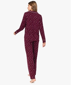 pyjama deux pieces femme   chemise et pantalon imprime pyjamas ensembles vestesA242901_3