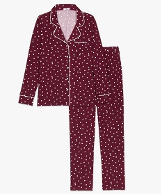 pyjama deux pieces femme   chemise et pantalon imprime pyjamas ensembles vestesA242901_4