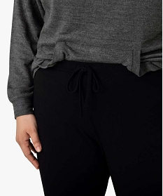 pantalon de pyjama femme grande taille resserre dans le bas noir bas de pyjamaA244001_2