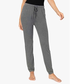 pantalon de pyjama femme en maille fine avec bas resserre gris bas de pyjamaA244201_1