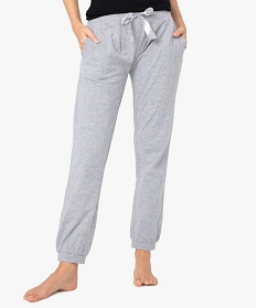pantalon de pyjama femme avec bas resserres gris bas de pyjamaA244301_1