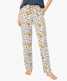 pantalon de pyjama femme a motifs fleuris imprimeA244601_2