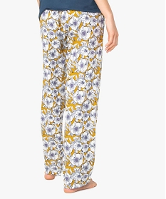 pantalon de pyjama femme a motifs fleuris imprimeA244601_3