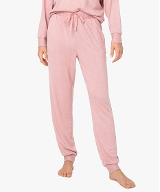 pantalon de pyjama en maille fine femme rose bas de pyjamaA244801_1
