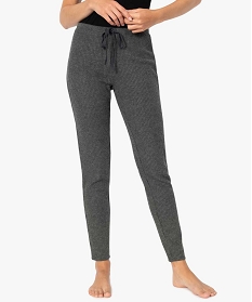 pantalon de pyjama femme en maille cotelee gris bas de pyjamaA244901_1