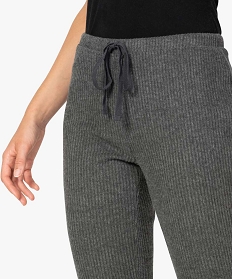pantalon de pyjama femme en maille cotelee gris bas de pyjamaA244901_2