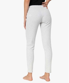 pantalon de pyjama femme en maille cotelee gris bas de pyjamaA245001_3