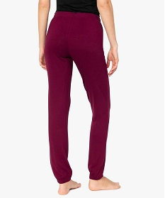 pantalon de pyjama femme en maille fine avec bas resserre violet bas de pyjamaA245201_3
