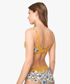 soutien-gorge femme forme triangle a motifs fleuris et dentelle imprime soutien gorge sans armaturesA246701_2