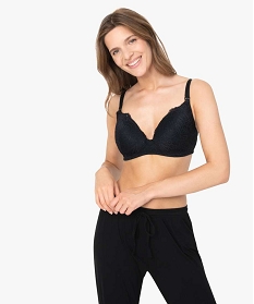 GEMO Soutien-gorge d’allaitement en dentelle forme balconnet Noir