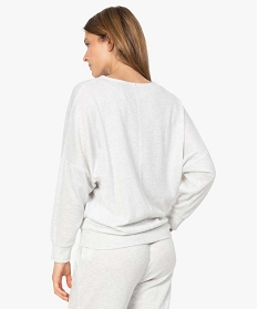 haut de pyjama a manches chauve-souris femme grisA253101_3