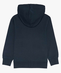 sweat garcon zippe et molletonne avec capuche bleu sweatsA258301_2