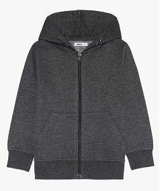 sweat garcon zippe et molletonne avec capuche gris sweatsA258401_1