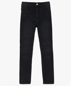 jean garcon coupe regular avec genoux renforces noir jeansA259601_1