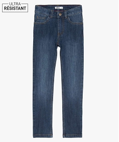 GEMO Jean garçon slim en coton stretch délavé ultra résistant Bleu