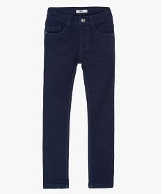 pantalon garcon uni coupe slim extensible bleu pantalonsA260601_1