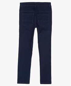 pantalon garcon uni coupe slim extensible bleu pantalonsA260601_2