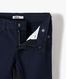 pantalon garcon uni coupe slim extensible navy pantalonsA260601_3