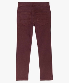 pantalon garcon uni coupe slim extensible rouge pantalonsA260701_3