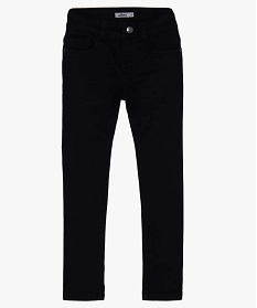 GEMO Pantalon garçon uni coupe Slim extensible Noir