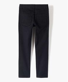 pantalon garcon uni coupe slim extensible noir pantalonsA260801_4