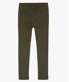 pantalon garcon coupe skinny en toile extensible vert pantalonsA261401_3