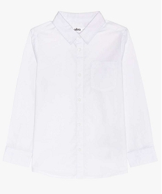 chemise unie a manches longues garcon blancA262201_3