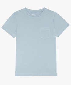 tee-shirt garcon uni a manches courtes en coton bio bleuA265001_1