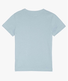 tee-shirt garcon uni a manches courtes en coton bio bleuA265001_2