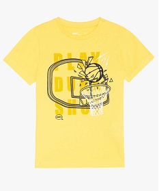 tee-shirt garcon avec motif et inscription jauneA265101_1