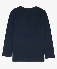 tee-shirt garcon manches longues a poche poitrine bleu tee-shirtsA267401_2