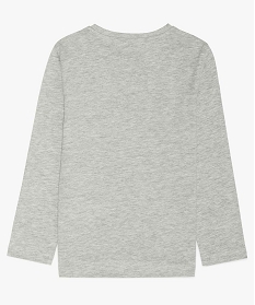 tee-shirt garcon manches longues a poche poitrine en coton bio grisA267601_2