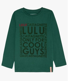 tee-shirt garcon imprime applique velours - lulu castagnette vert tee-shirtsA269301_1