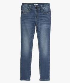 GEMO Jean garçon coupe slim avec plis sur les hanches Gris
