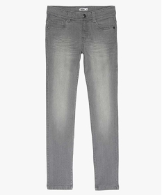 GEMO Jean garçon coupe slim avec plis sur les hanches gris standard