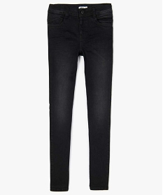 jean garcon ultra skinny stretch avec plis aux hanches noir vif jeansA273901_2