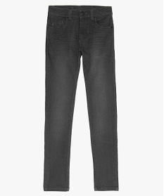 GEMO Jean garçon ultra skinny stretch avec plis aux hanches gris standard