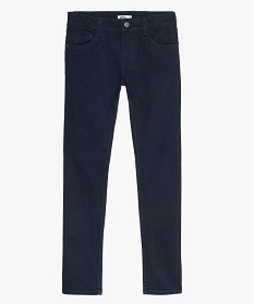 GEMO Pantalon garçon style jean slim 5 poches Bleu