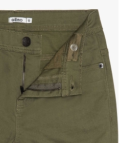 pantalon garcon coupe skinny en toile extensible vert pantalonsA275401_3