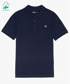 polo a manches courtes en maille piquee garcon bleu polosA277001_1