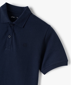 polo a manches courtes en maille piquee garcon navy polosA277001_3