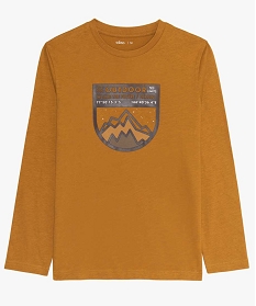 tee-shirt garcon a manches longues imprime montagne brunA281101_1
