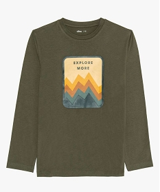 tee-shirt garcon a manches longues imprime montagne vertA281201_1