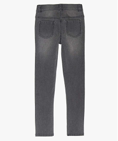 jean fille coupe slim 4 poches en matiere extensible gris jeansA286801_3