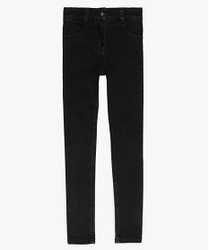 GEMO Jean ultra skinny à taille réglable fille noir vif