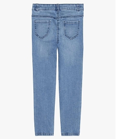 jean fille stretch coupe slim avec marques dusure gris jeansA287201_3