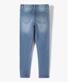 jean fille stretch coupe slim avec marques dusure gris jeansA287201_4