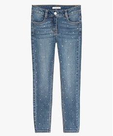 jean fille skinny taille haute a strass - lulu castagnette gris jeansA287501_1
