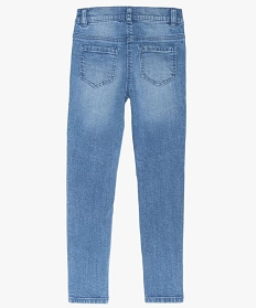 jean fille slim taille haute a paillettes gris jeansA287601_3