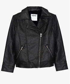 GEMO Blouson zippé look rock à doublure peluche noir standard